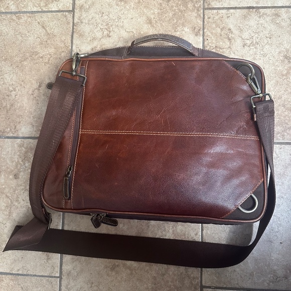 Joseph Abbboud leather briefcase messenger bag - Picture 1 of 4